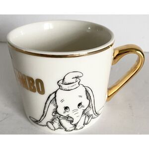 Disney Dumbo Mug Metallic Gold and White Ceramic by Widdop and Co Collectable‎